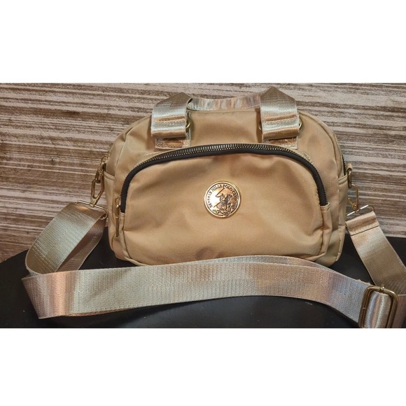Beverly Hills Polo Club Handbags - Beverly Hills Polo Club gold Nylon Crossbody Bag Gold Hardware Multi-compartment